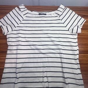 Stylish Black and White Striped Tee